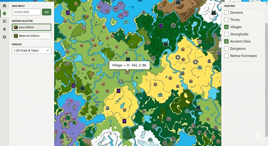 Use a Minecraft Seed Map